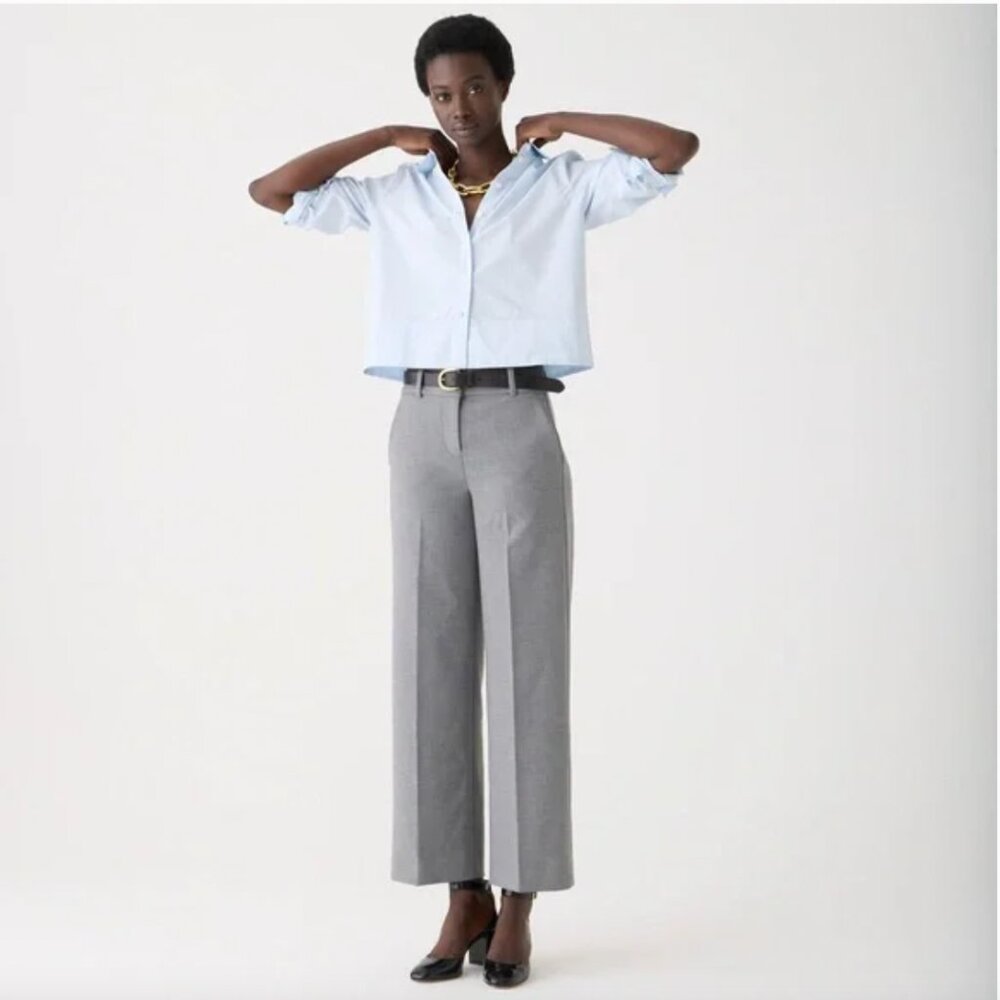 J. Crew Syndey Petite Pant in Four Season Stretch, color heather graphite, sz 0P